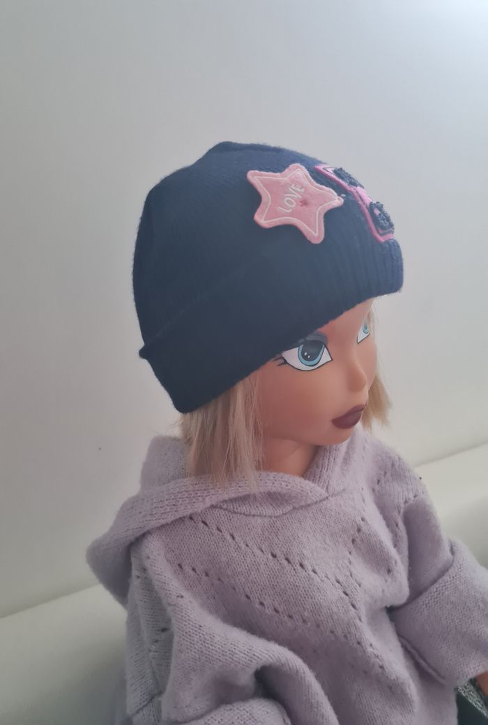 Bonnet fille hiver chaud marine et rose 2 à 4 ans – neuf - photo numéro 3