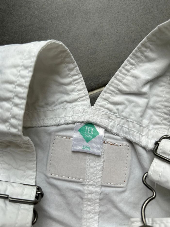 Ensemble 2 articles: salopette blanche et t-shirt col tunisien turquoise bébé garçon - photo numéro 11