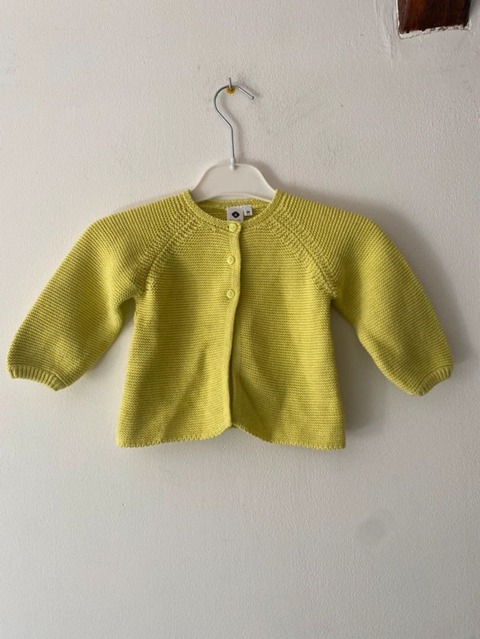 Gilet vert fille 6 mois