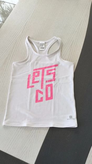 Debarde fitness blanc 5 ans Décathlon