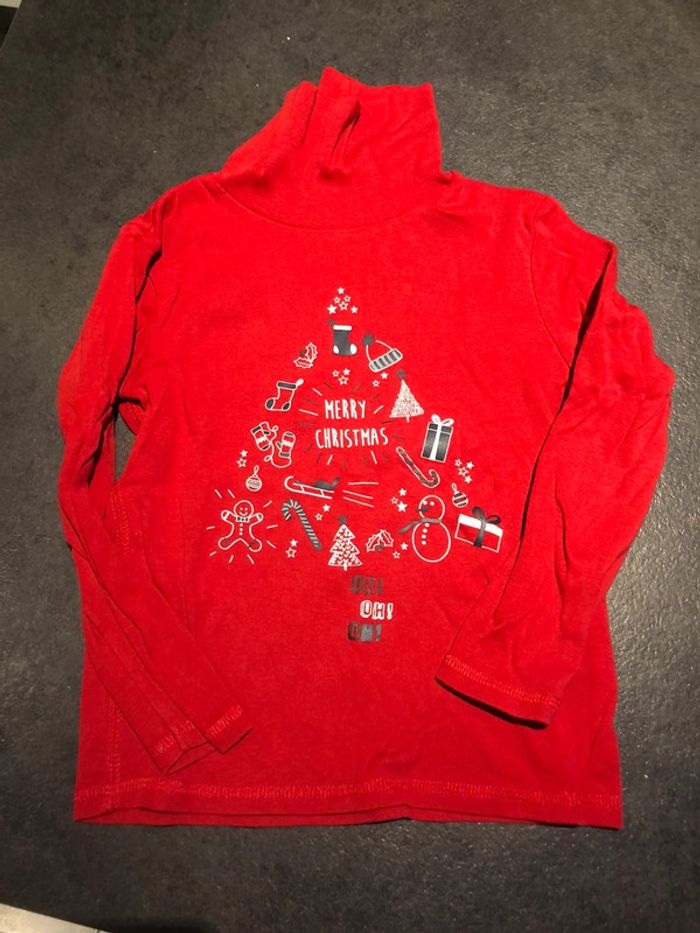 T shirt de Noël manches longues col roulé 6 ans