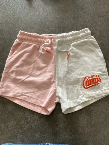 short fille 8 ans rose et blanc