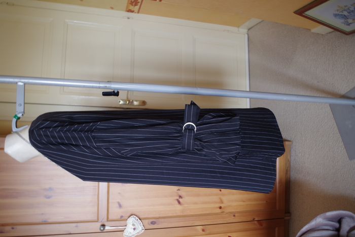 Robe Mango à fines rayures - noir T L - photo numéro 2