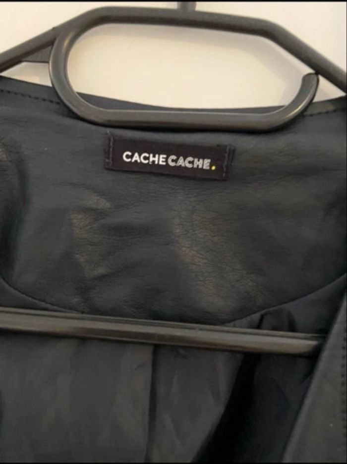 Veste similicuir cache cache taille 38 Bleue nuit - photo numéro 2