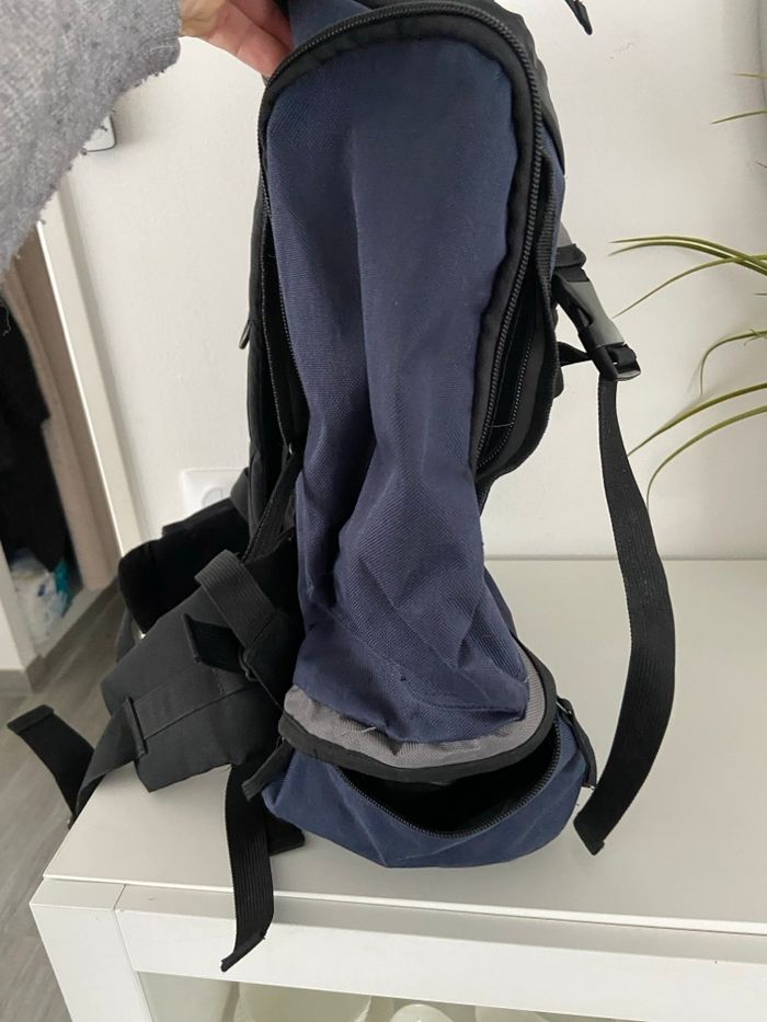 Grand Sac à Dos Randonnée / Voyage "Le Toit du Monde" - Bleu et Gris - photo numéro 3