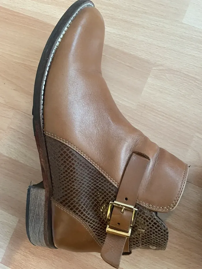 Bottes Thierry 21 marron en cuir - photo numéro 3