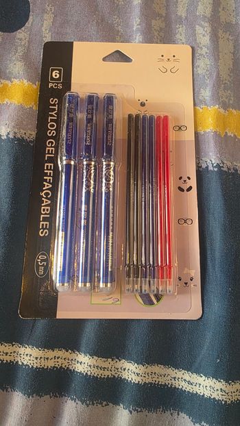 3 stylos gel effaçables