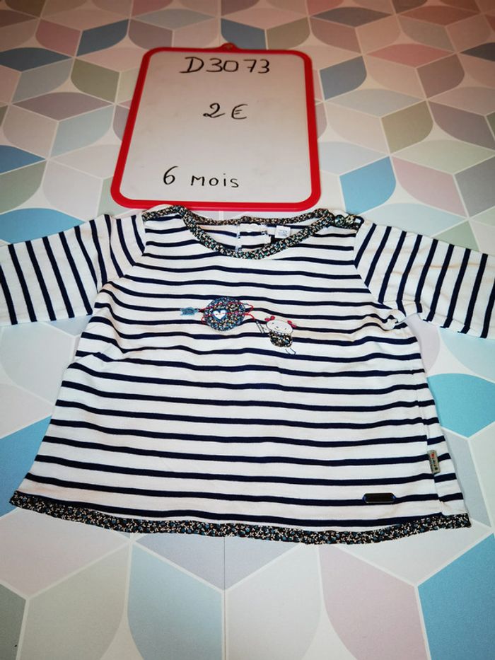 D3073 - tee-shirt fille 6 mois