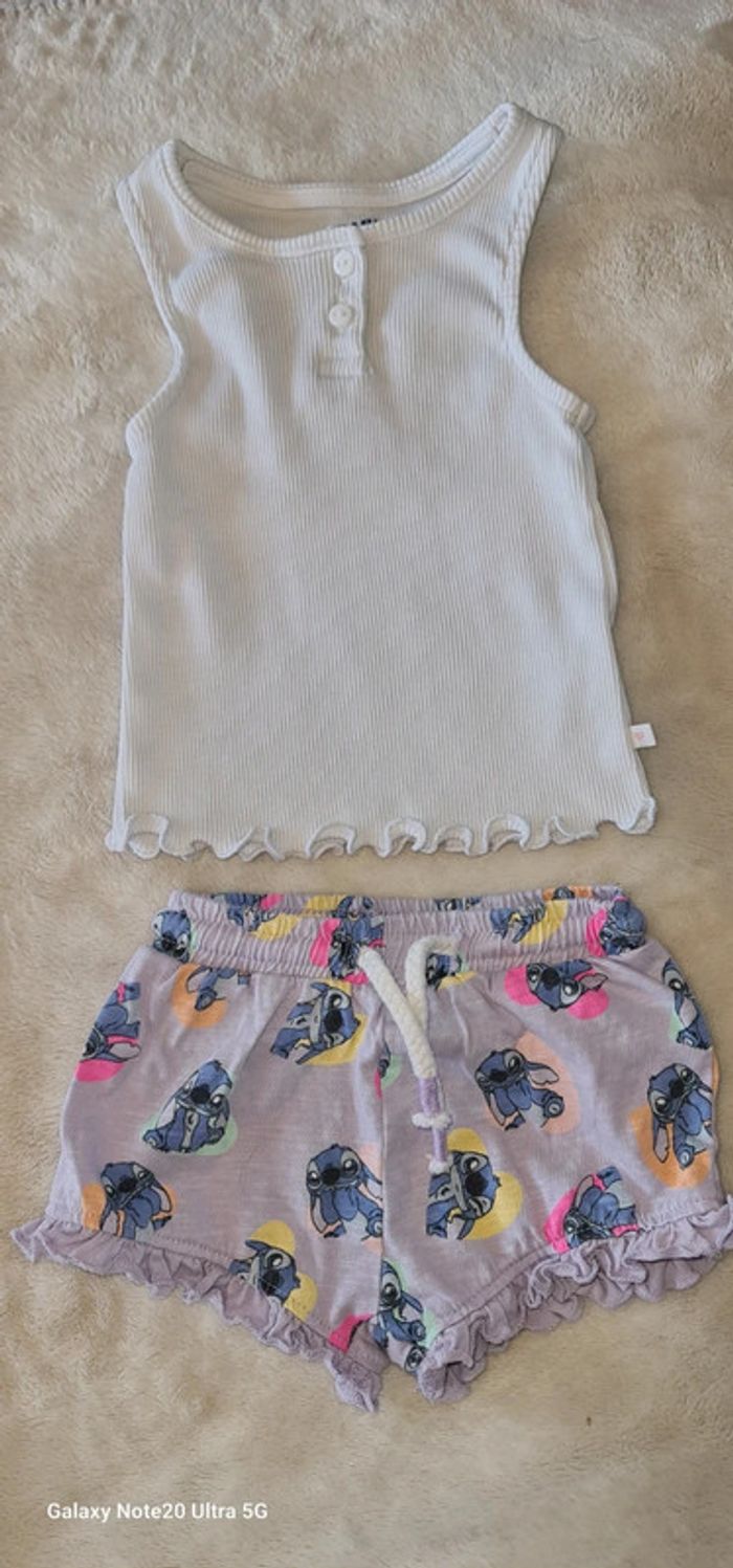 Débardeur et short Stitch 3mois