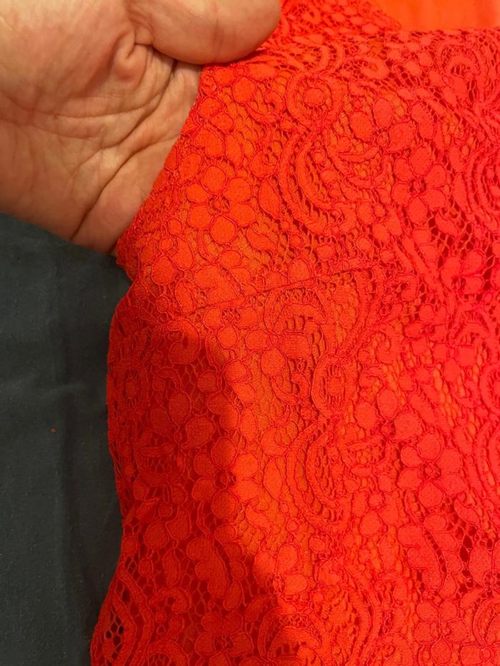 Robe d’été ou événement corail en dentelle Manoukian taille 1 - photo numéro 4