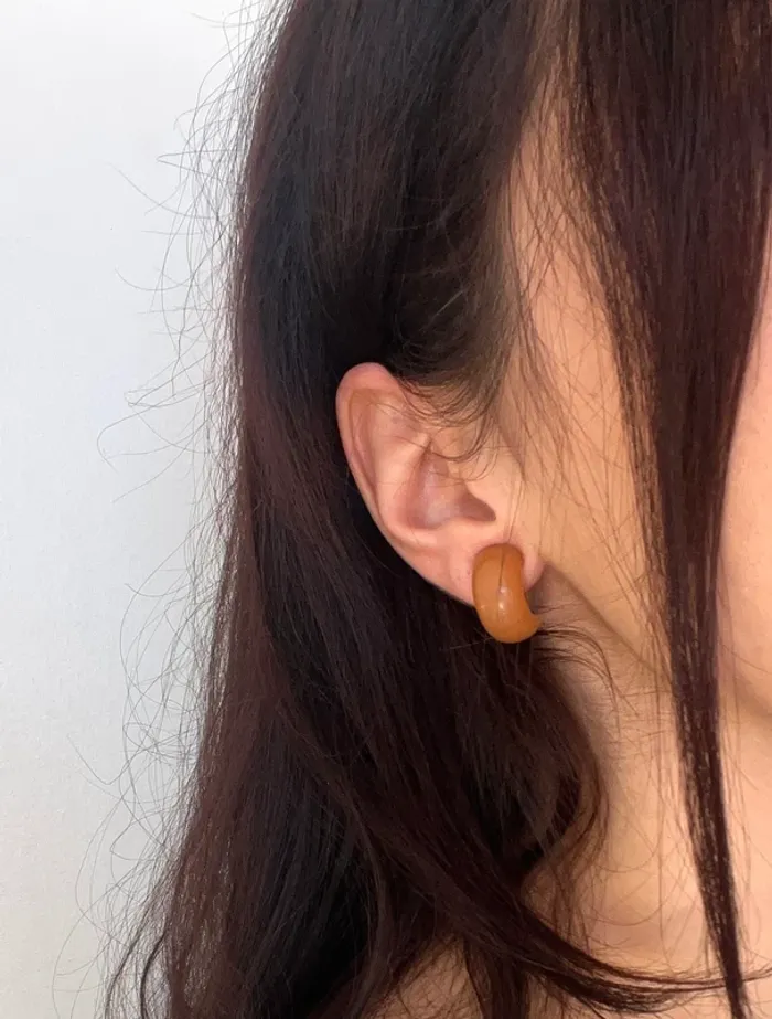 Boucles d’oreilles vintage orange à clip années 80 🟠