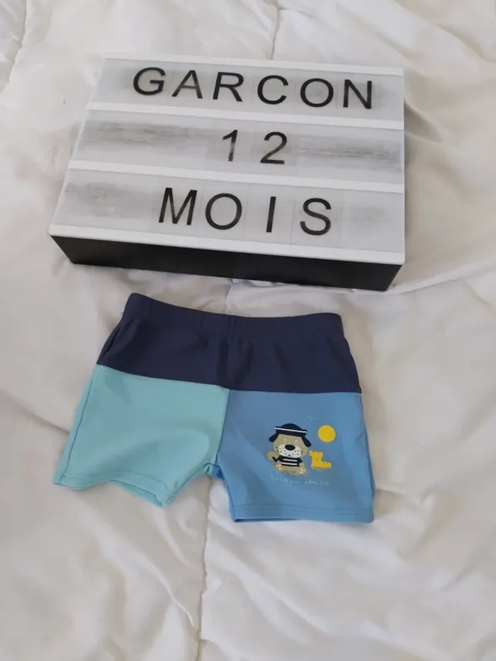 Short de bain garçon 12 mois