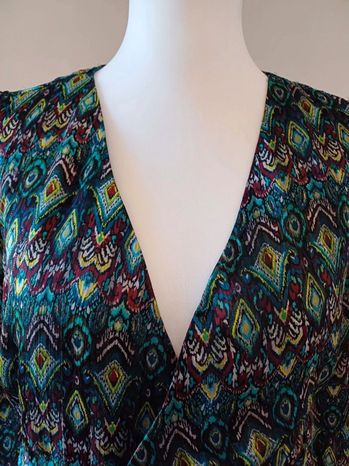 Blouse cache-coeur à motifs taille XL 42 - photo numéro 2