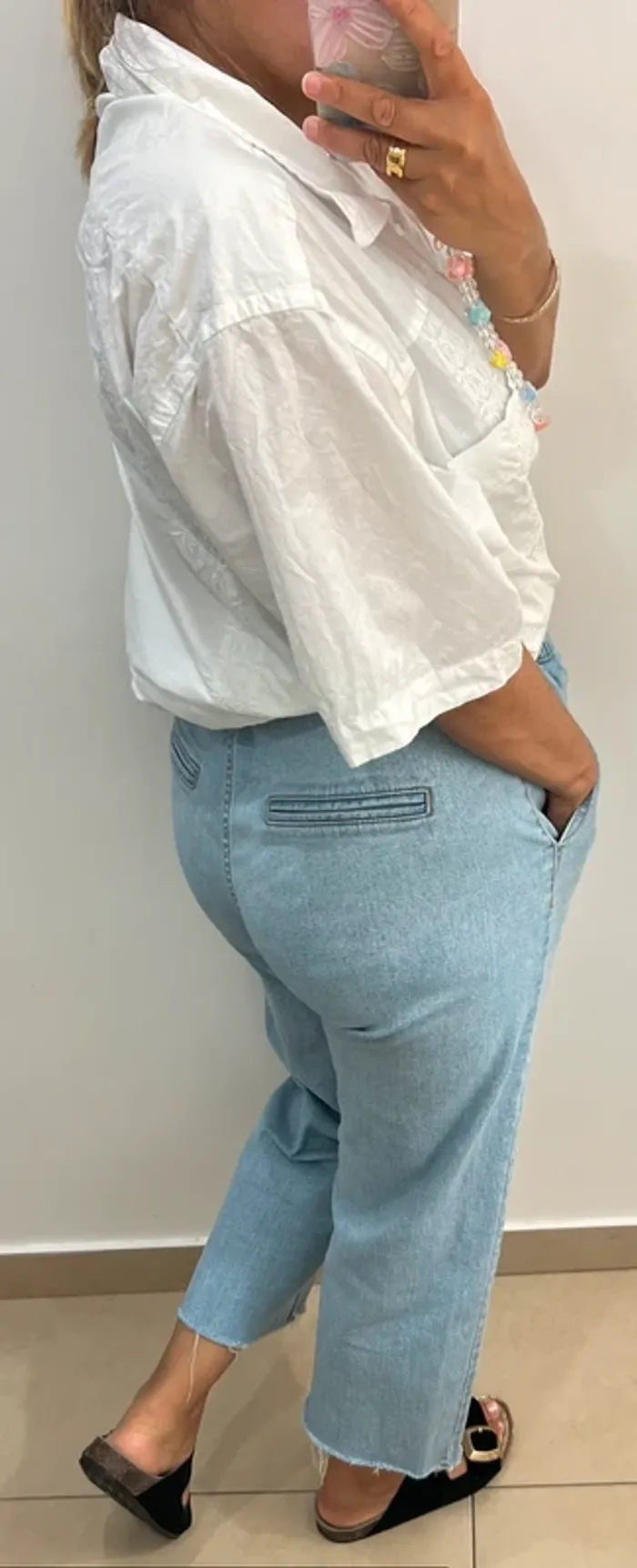 Chemise Ample Blanche Gap Brodée Taille L - photo numéro 7