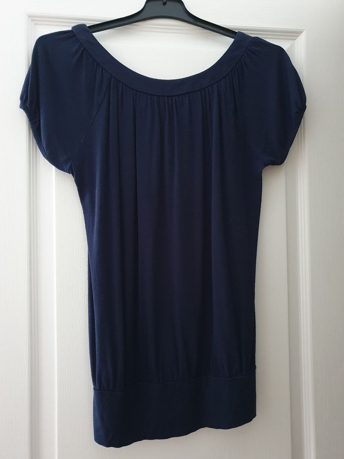 Tee-shirt bleu marine col rond CAMAÏEU  Taille M - photo numéro 2
