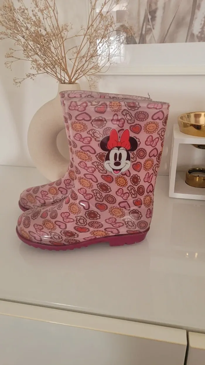 Bottes de pluie rose Minnie taille 29 - photo numéro 5
