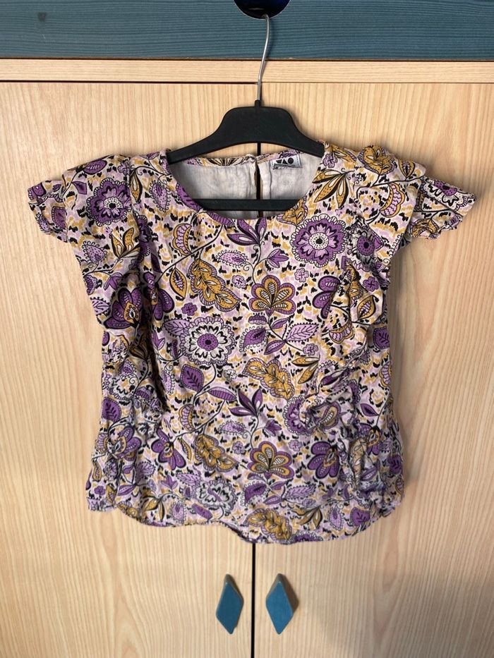 Blouse avec motifs et volants tape à l’œil 10 ans