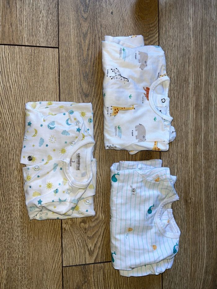 Lot de 3 pijamas 3 mois coton