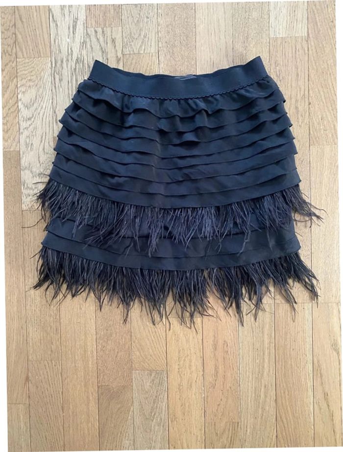 Mini jupe en véritables plumes d’autruche BCBG Max Azria taille XS - photo numéro 2