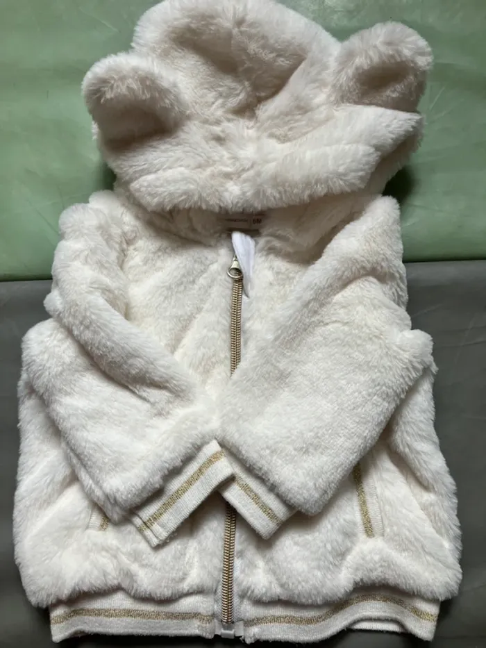 Veste mixte à capuche zippée toute douce bébé 6mois