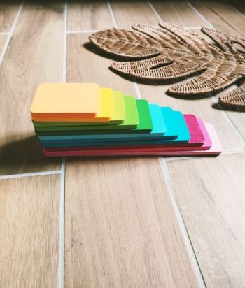 🌈Jeu d'éveil-Set de Planchettes de Tri Colorées en bois - Inspiration Montessori / Waldorf perception dimensionnelle