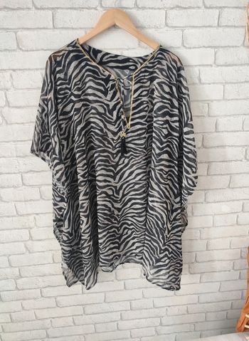 Tunique Robe de Plage H&M – Style Oversize avec Motif Animalier