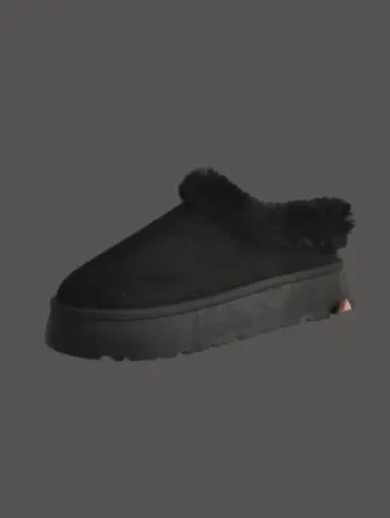 Mules fourrées noires 41