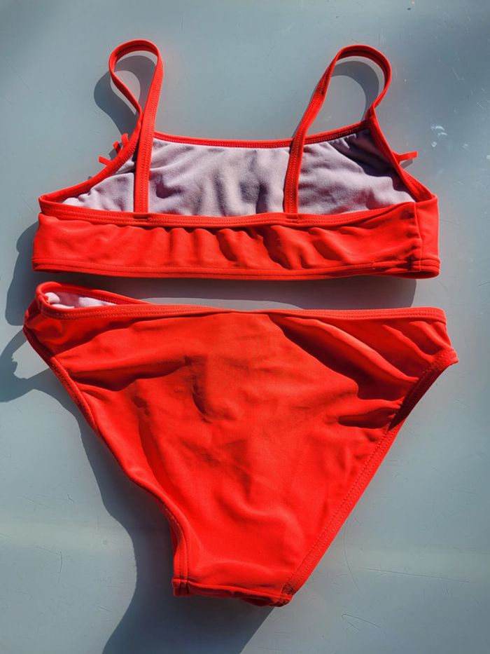 Joli maillot de bain 2 pièces Kiabi, orange fluo, à franges, 12 ans - photo numéro 5