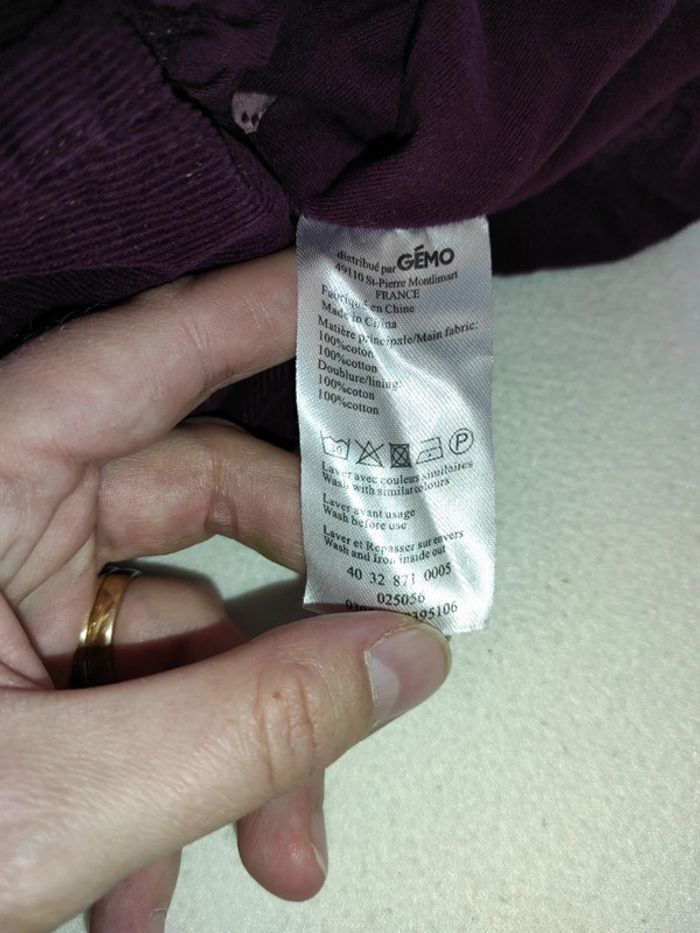 Robe violette velours 3 mois - photo numéro 8