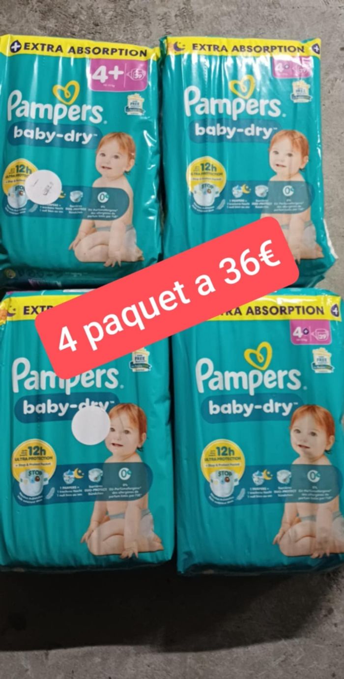 4 paquet de couche pampers taille 4+ a 36€