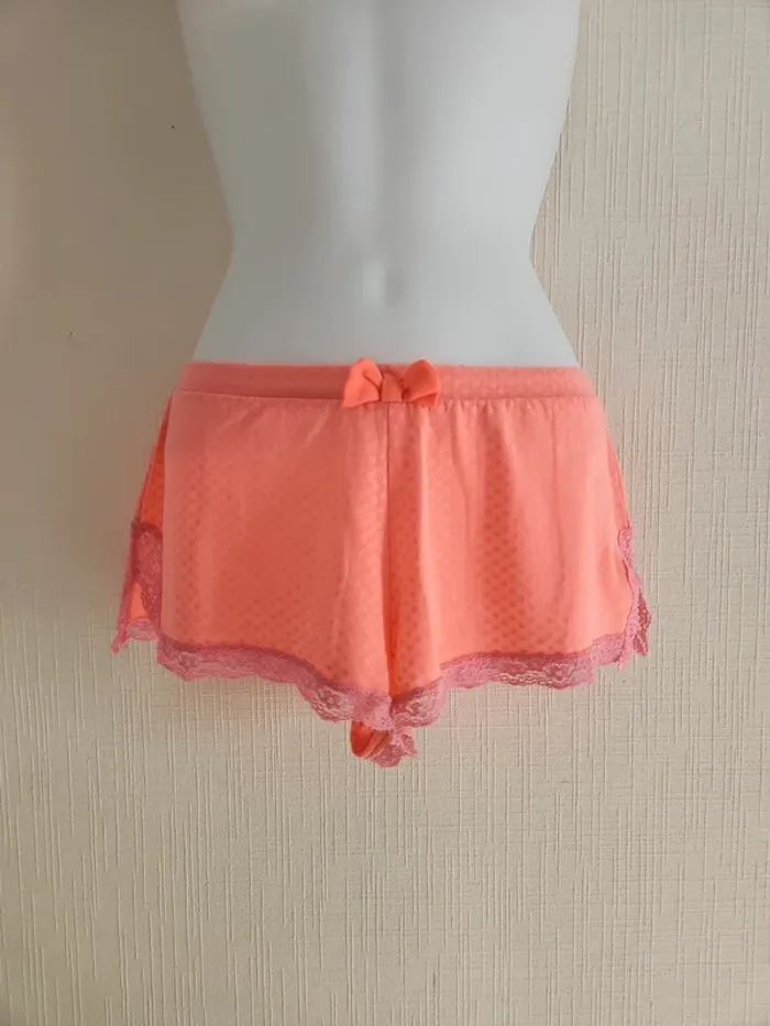 Short de pyjama Undiz corail avec dentelle taille S