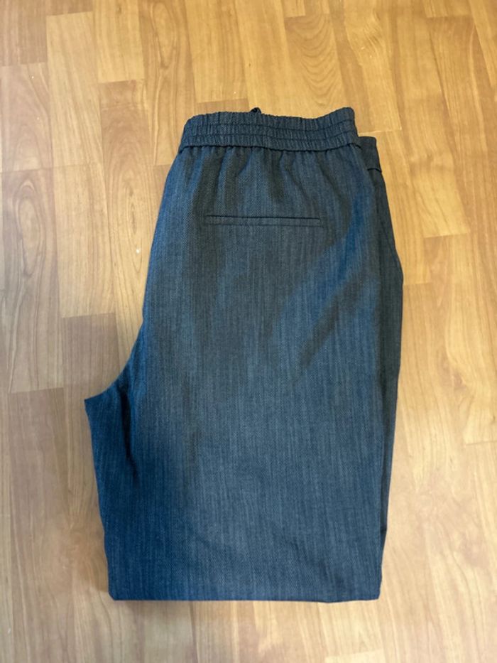 Pantalon a revers gris bleu camaïeu taille 46 - photo numéro 3