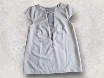 Top fluide écru Clo&se a zip et dentelle taille S