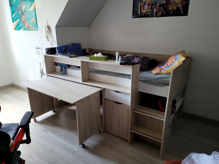Lit enfant en hauteur +bureau - photo numéro 2