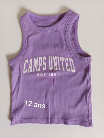 Débardeur fille Violet taille 12 ans Camps United