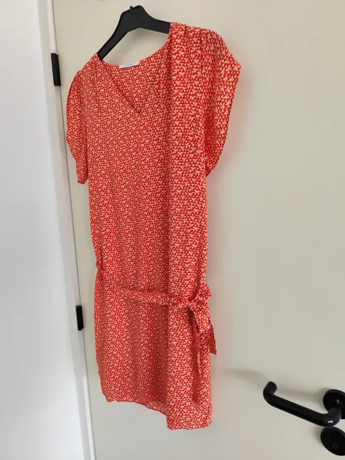 Belle petite robe d'été légère Sud express blanche et orange 36/38 - photo numéro 4