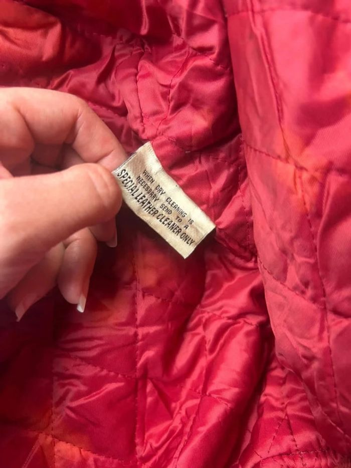 Blouson Vintage Cuir Rouge FJ560 Urban Assault Squad Taille 2X – Drapeau USA - photo numéro 4
