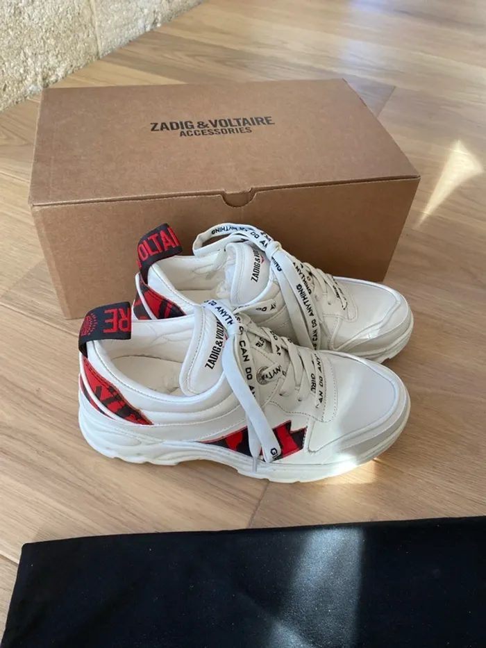 Basket Zadig et voltaire en cuir de chèvre taille 37 - photo numéro 2