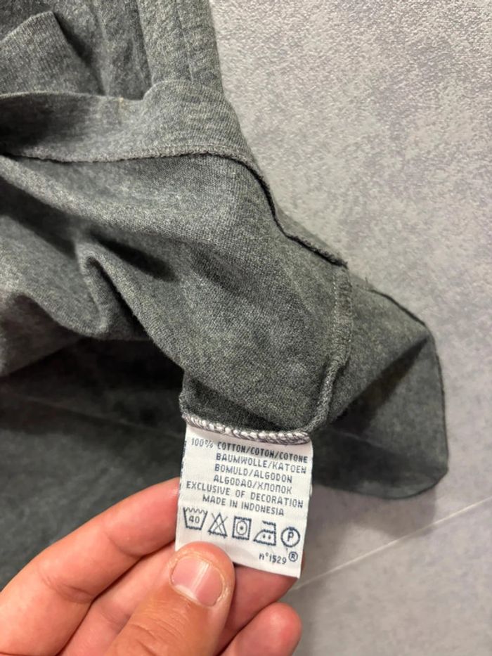 T-Shirt  Manche longue Ralph Lauren Gris logo brodé bleu taille L - photo numéro 5