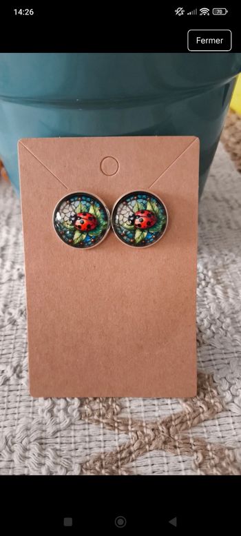 Boucles d'oreilles coccinelle