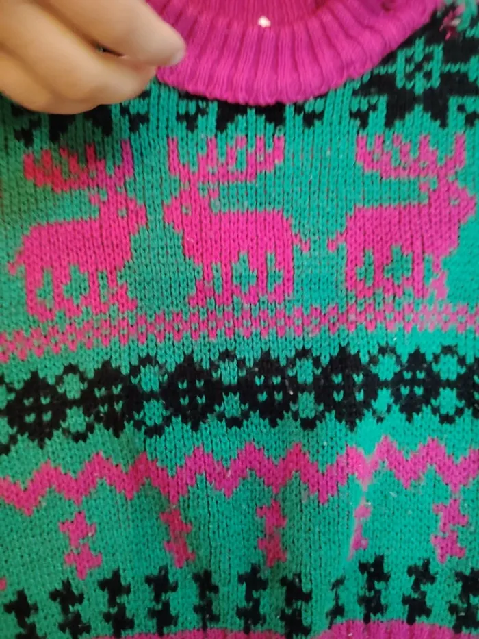 Pull de Noël vintage renne - photo numéro 2