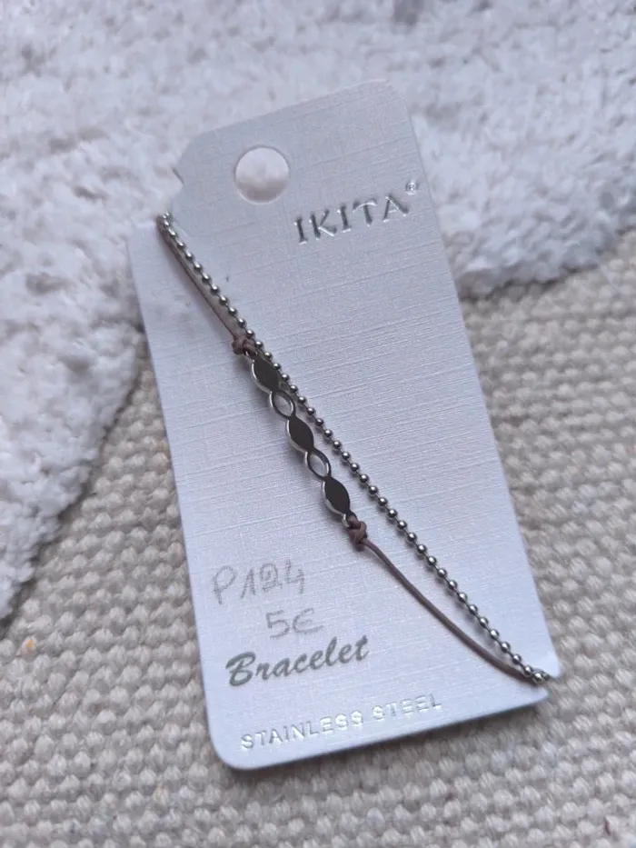 🌸 Bracelet IKITA cordon et chaîne – fin et élégant