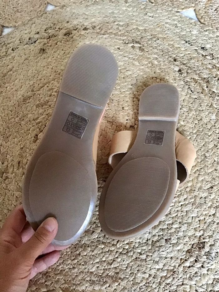 Sandale en cuir de couleur beige en taille 36 - photo numéro 5