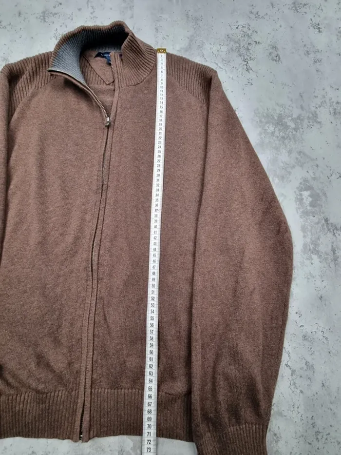 Pull zippé Tommy Hilfiger marron L Hommes (mesures en photos) - photo numéro 5
