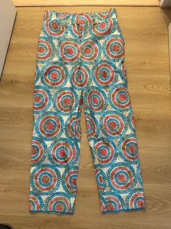 Pantalon bleu taille haute 