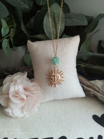 Collier Soleil et pierres d'amazonite naturelles
