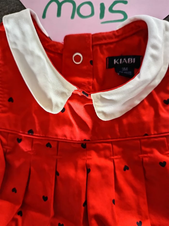 Robe rouge coeurs noirs 3 mois - photo numéro 2