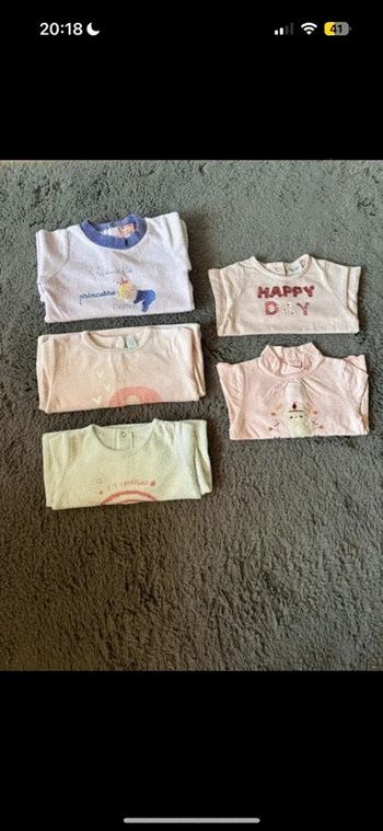 Lot pyjamas/tee-shirt fille 6 mois