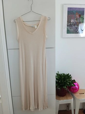 Robe longue vintage côtelée