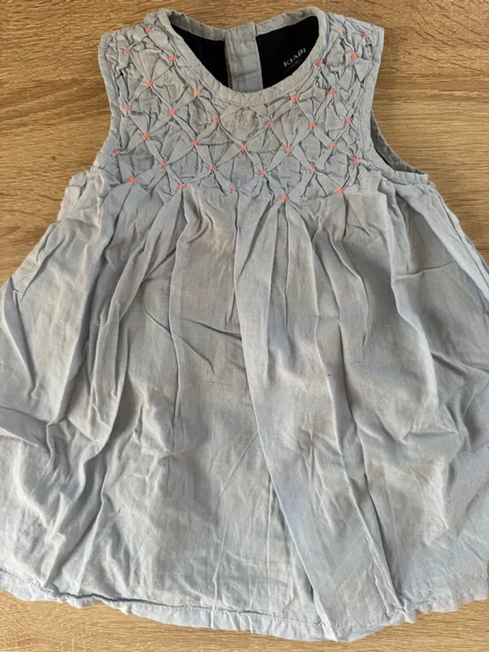 Robe bleu ciel Kiabi 12 mois TBE - photo numéro 2